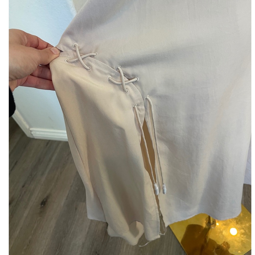Free People Boho Slip Dress Size M Lagenlook Festival Coastal Chic Clean Girl - Picture 6 of 13